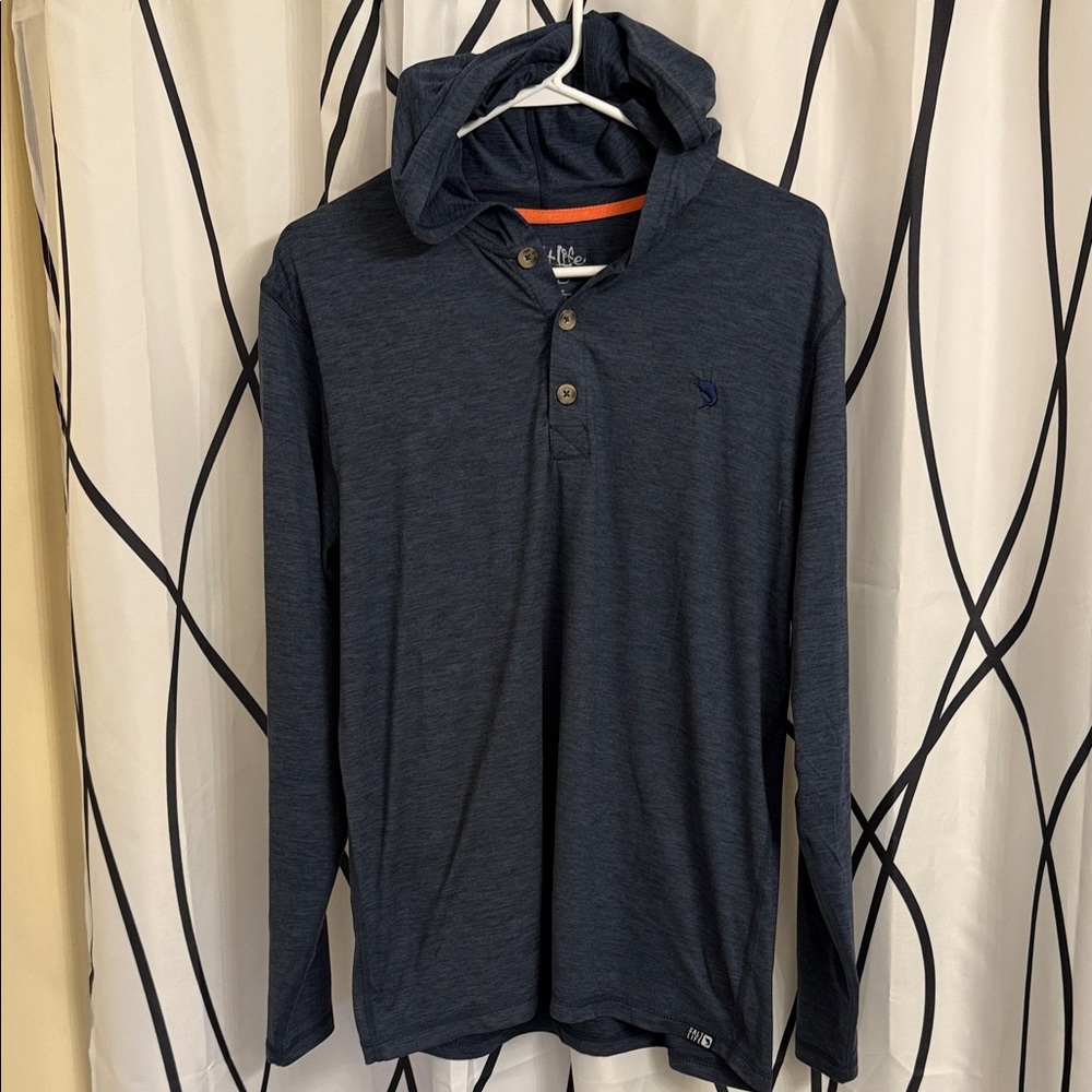Excellent Salt Life Men's Dark Blue Hooded Long Sleeve - Medium